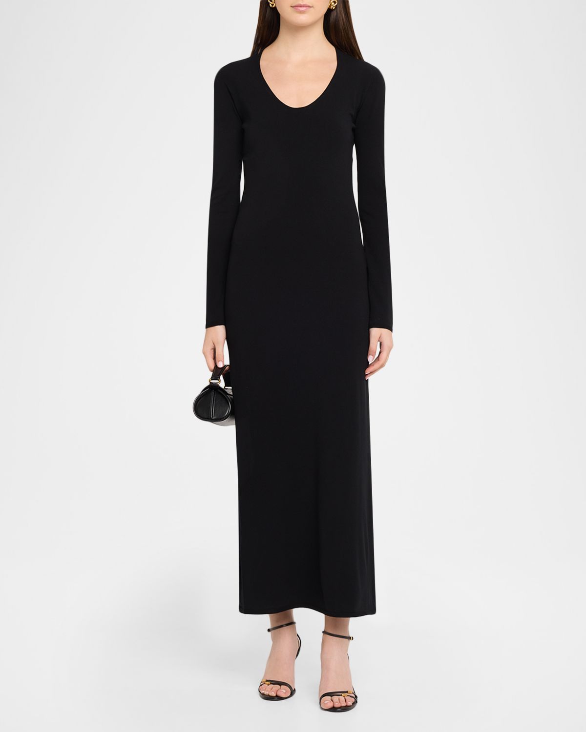 THE ROW Mavy Scoop-Neck Long-Sleeve Ankle Dress