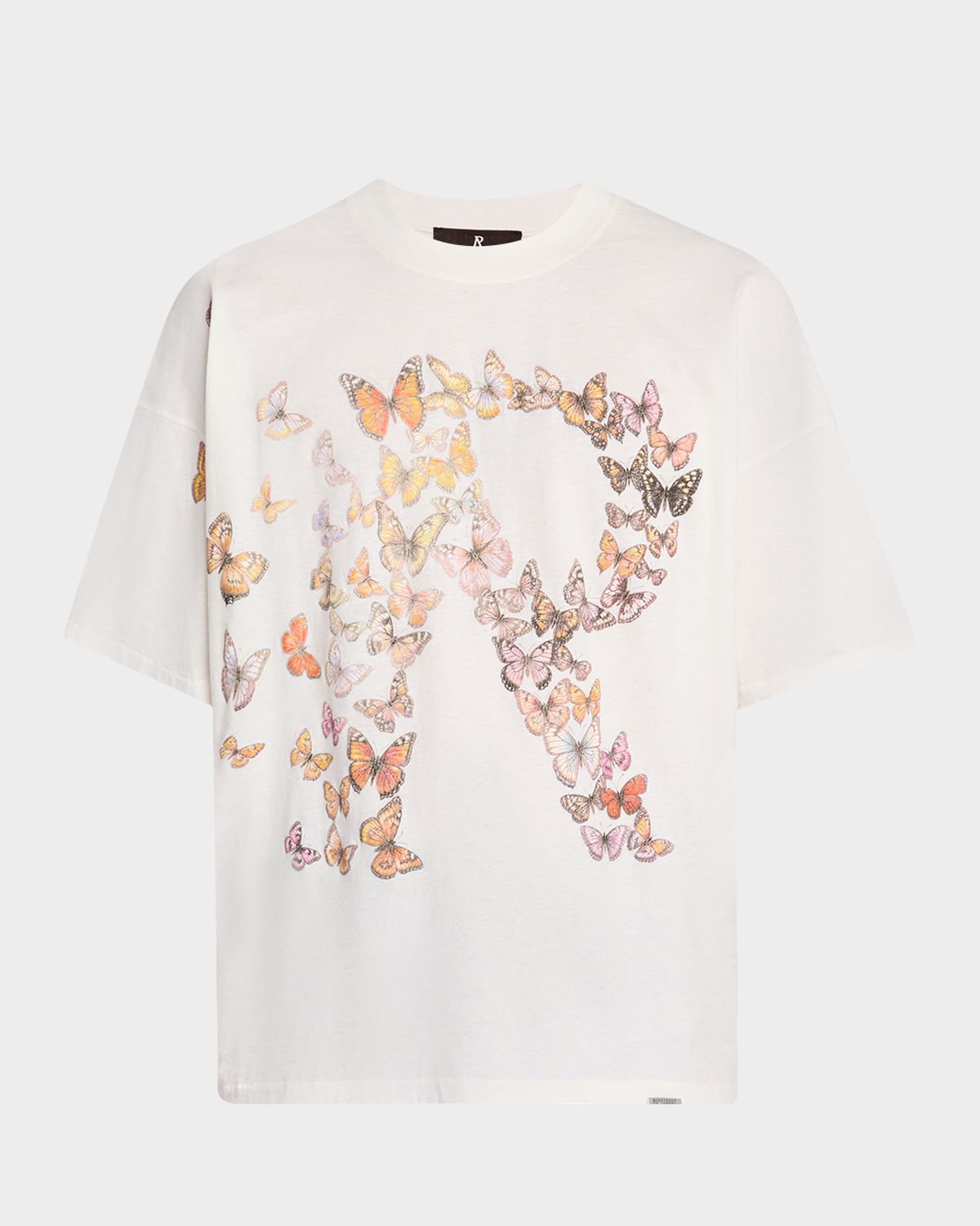 REPRESENT Men 's Flutter Initial Distressed Boxy Fit T-hirt