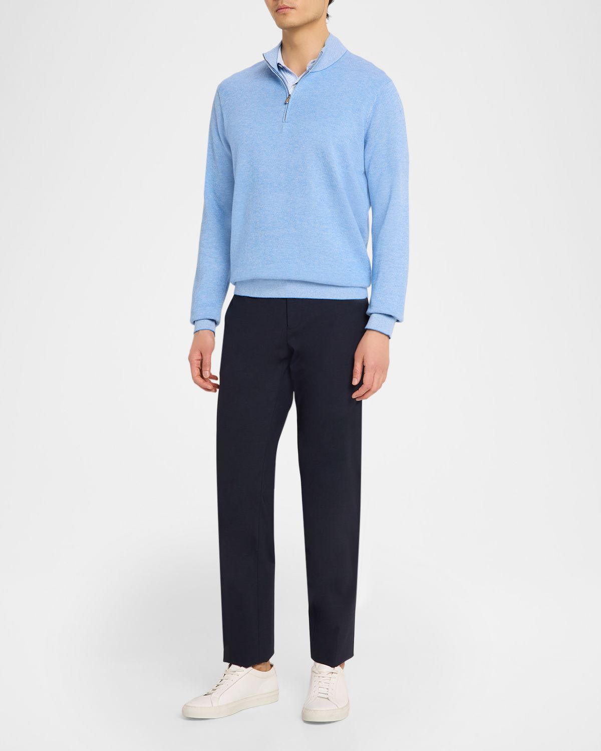 Peter Millar Men 's Coolspun Lite Birdseye-Knit Quarter-Zip Sweater