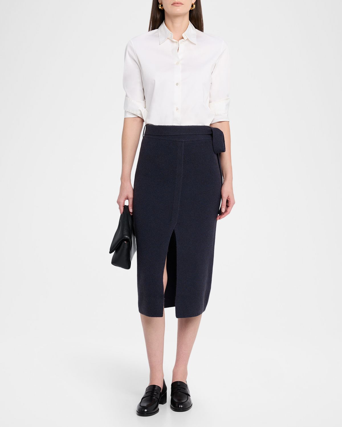 Emporio Armani Long Wool Belted Midi Skirt | Thumbnail 5 Emporio Armani Long Wool Belted Midi Skirt | Thumbnail 5