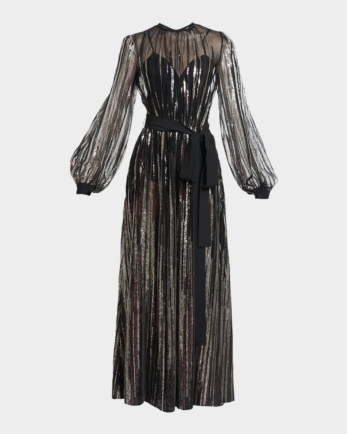 Elie Saab Sequin Embroidered Tulle Long-Sleeve Maxi Dress | Thumbnail 6 Elie Saab Sequin Embroidered Tulle Long-Sleeve Maxi Dress | Thumbnail 6