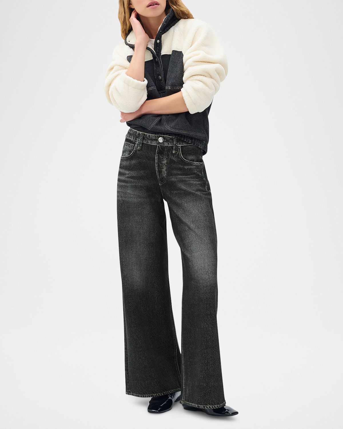 Rag & Bone rb Miramar Ponte Sofie Wide-Leg Jeans