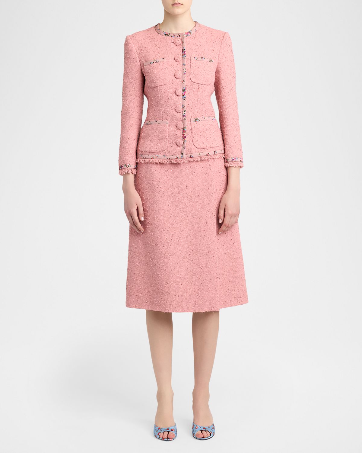 Dolce & Gabbana Boucle Midi Wrap Skirt