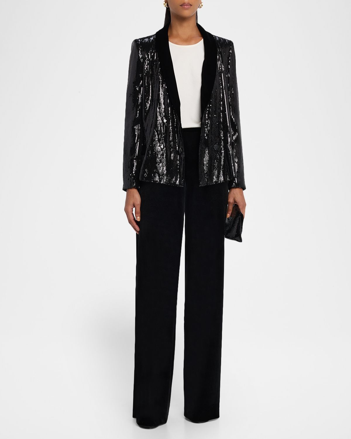 Emporio Armani Wide-Leg Velvet Trousers | Thumbnail 5 Emporio Armani Wide-Leg Velvet Trousers | Thumbnail 5