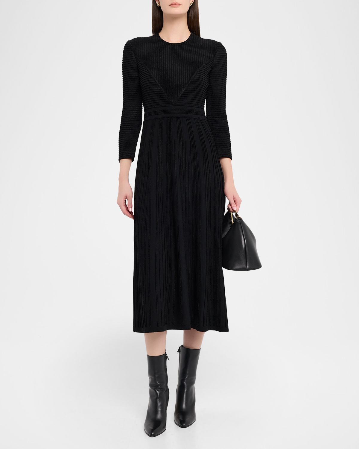 Emporio Armani Ottoman Knit Paneled Midi Dress | Thumbnail 5 Emporio Armani Ottoman Knit Paneled Midi Dress | Thumbnail 5