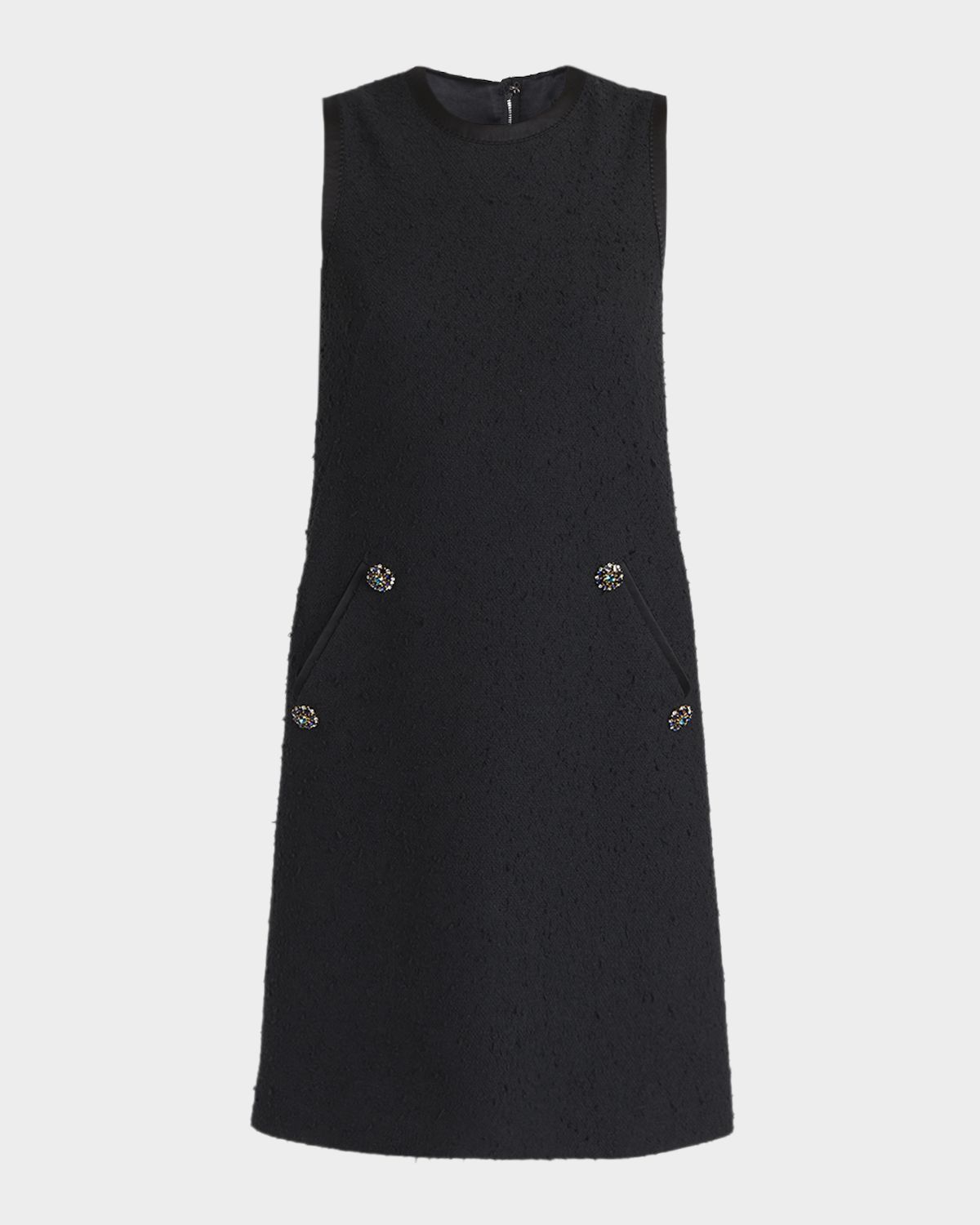 Dolce & Gabbana Crystal Embellished Sleeveless Boucle Dress