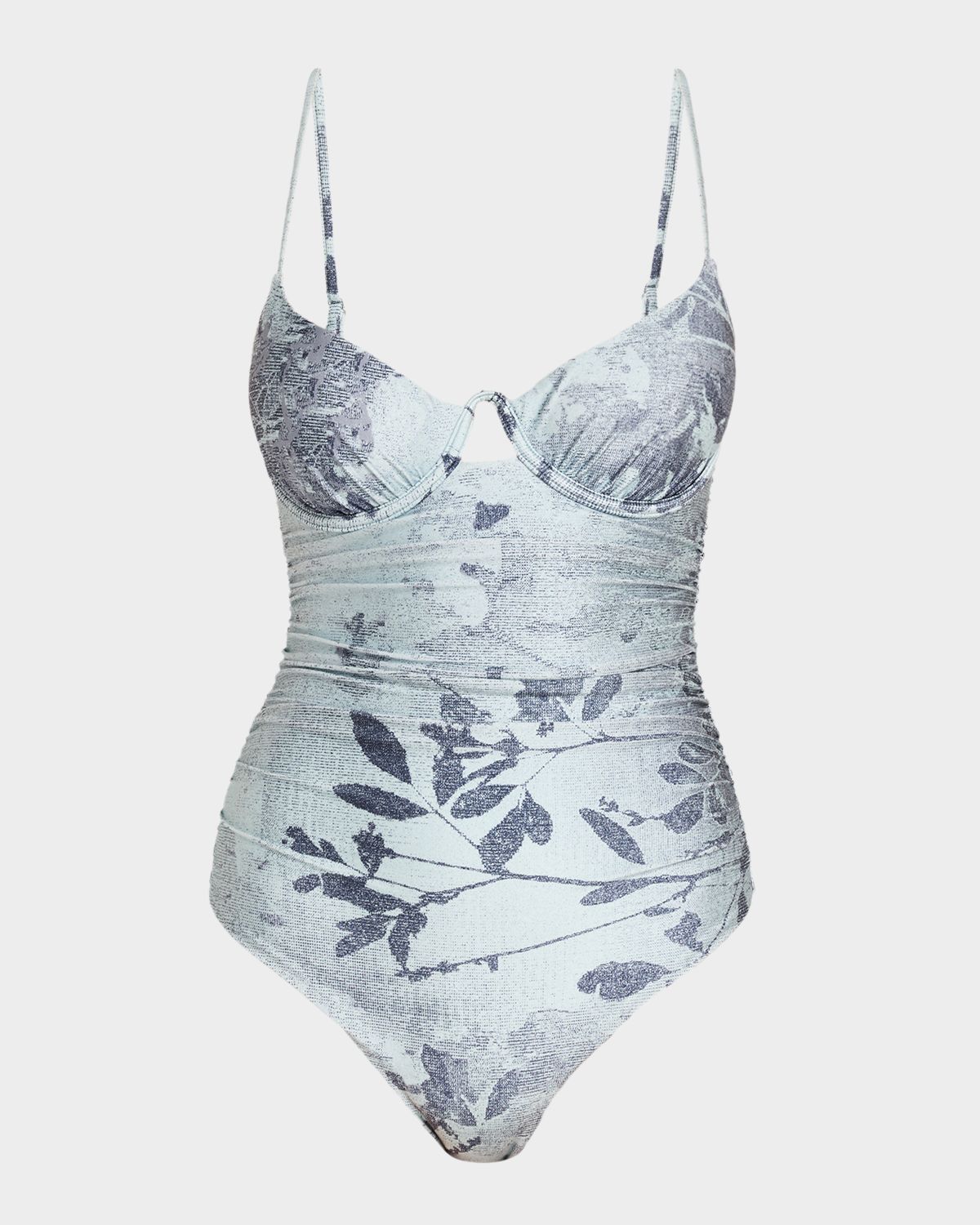 SIMKHAI Laine Floral Ruched One-Piece Swimsuit