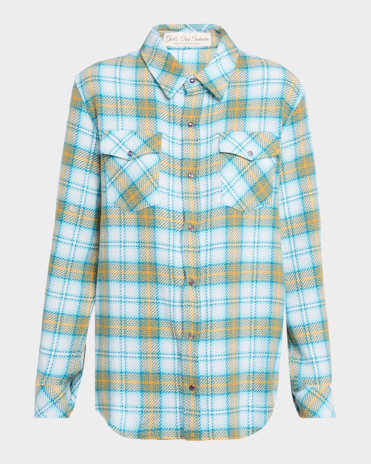 God 's True Cashmere Freedom Tartan Cashmere Flannel Shirt