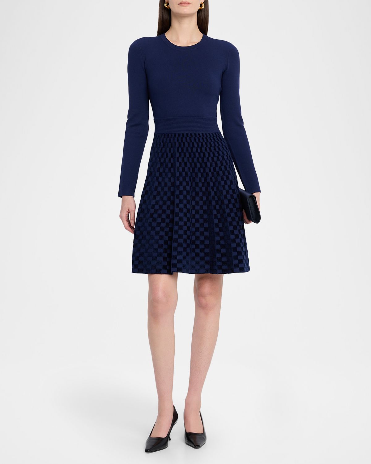 Emporio Armani Short Techno Cady Pleated Dress | Thumbnail 5 Emporio Armani Short Techno Cady Pleated Dress | Thumbnail 5