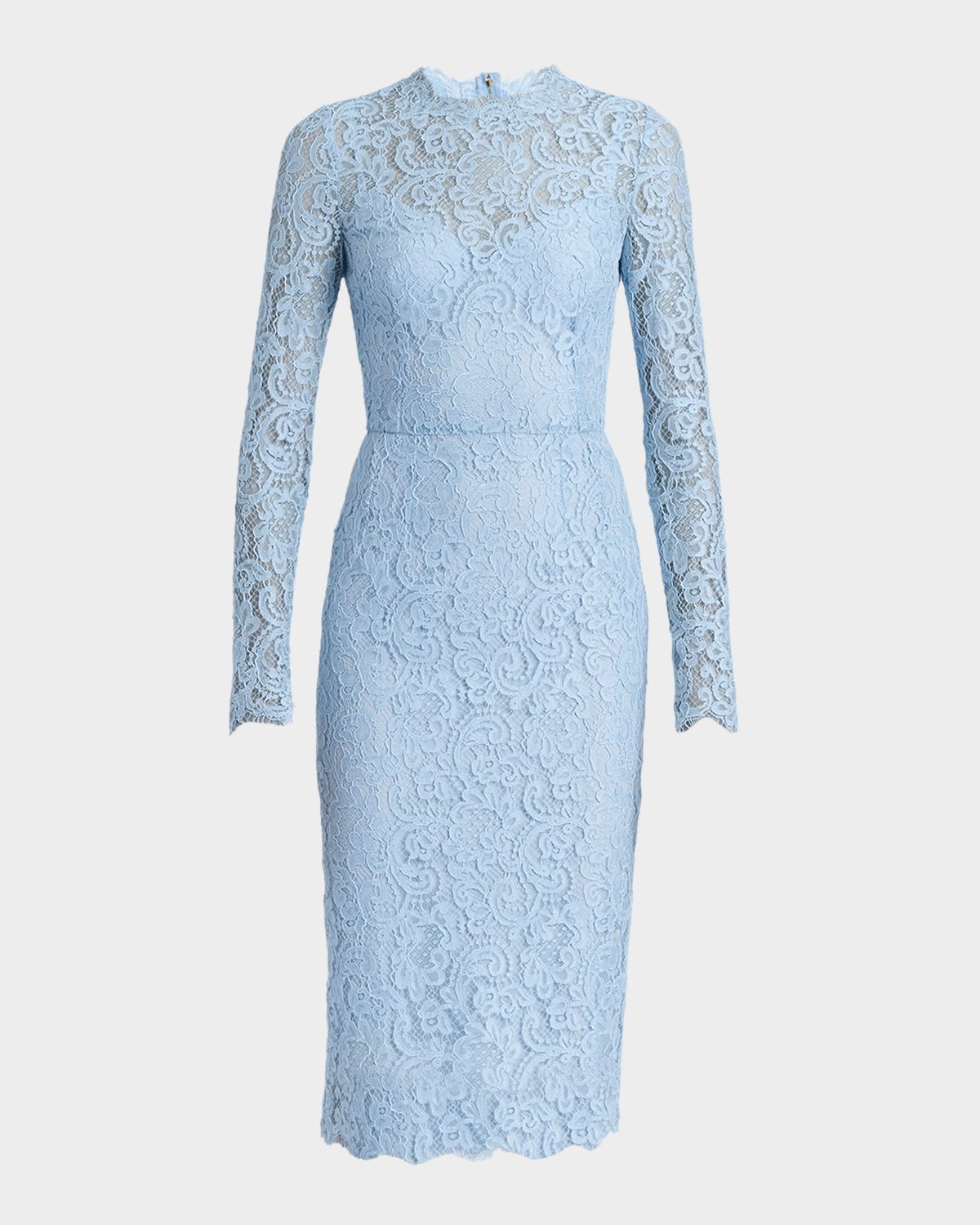 Dolce & Gabbana Guipure Lace Long-Sleeve Midi Dress