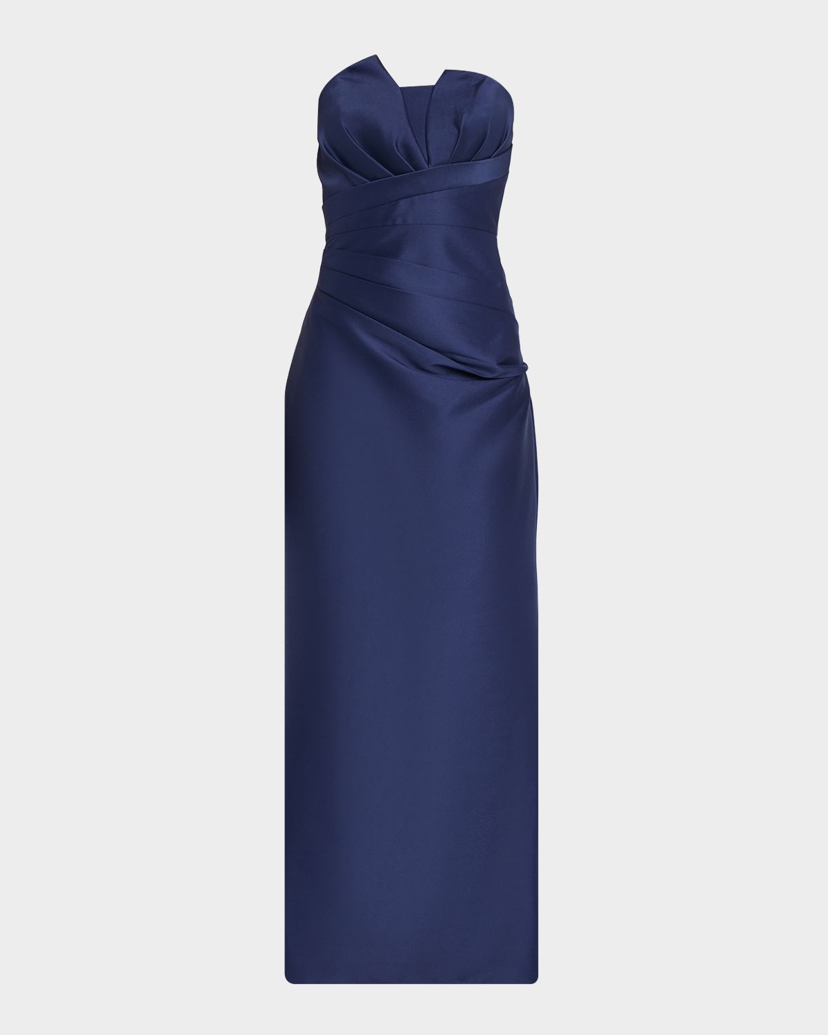 Badgley Mischka Strapless Mikado Trumpet Gown