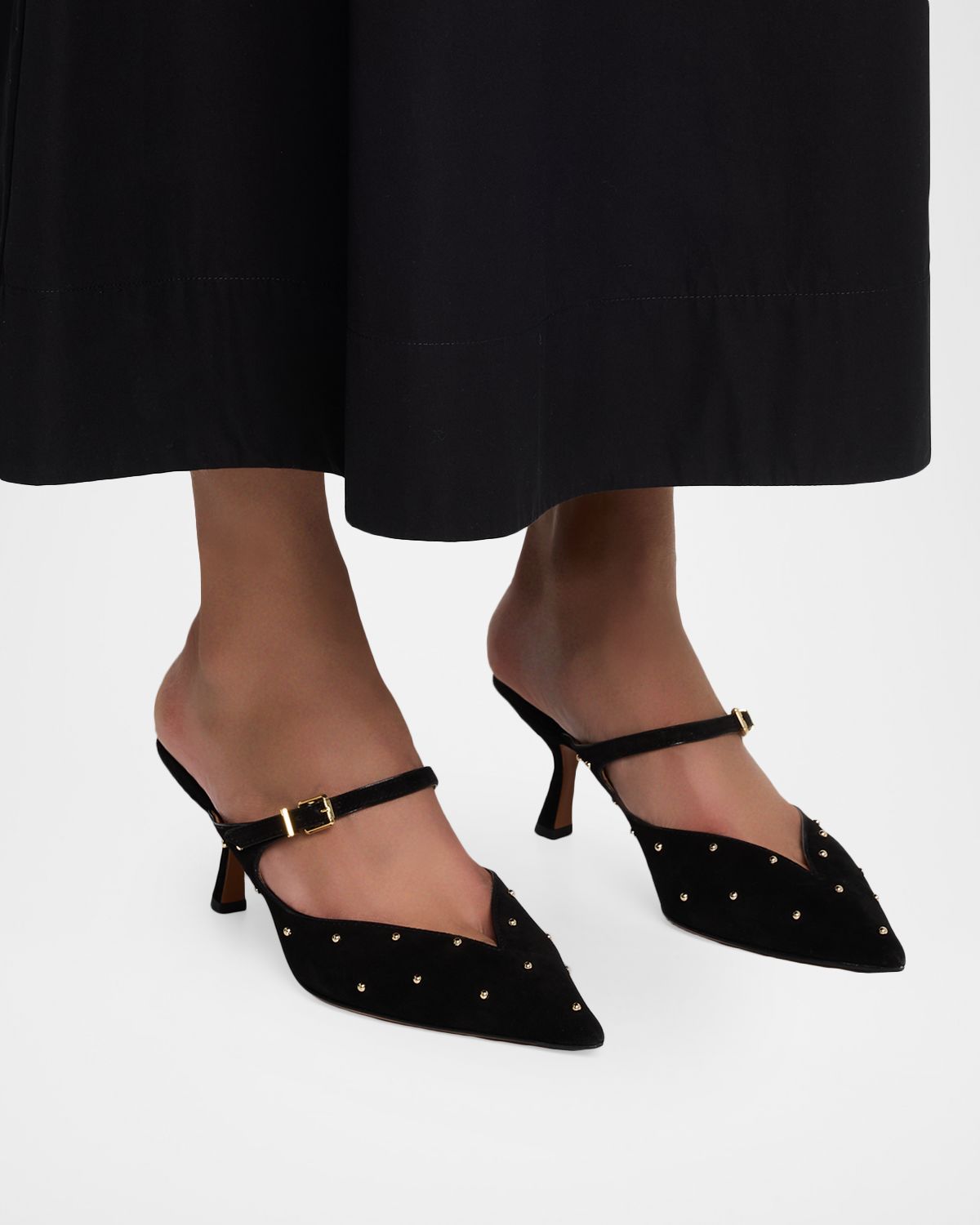 Zimmermann 65mm Aura Embellished Suede Mule Pumps