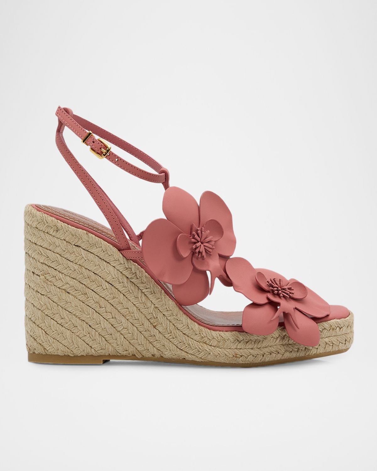 Zimmermann 110mm Orchid Leather Espadrille Wedge Sandals