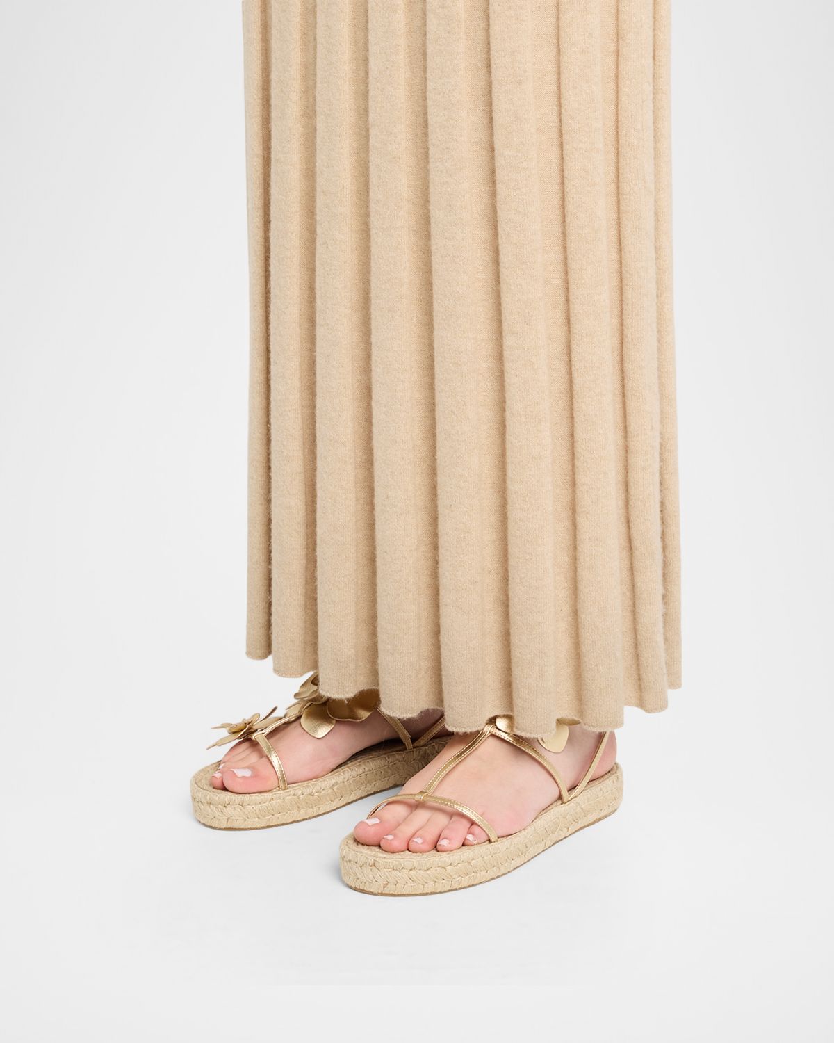 Zimmermann Orchid Metallic Leather Espadrille Sandals