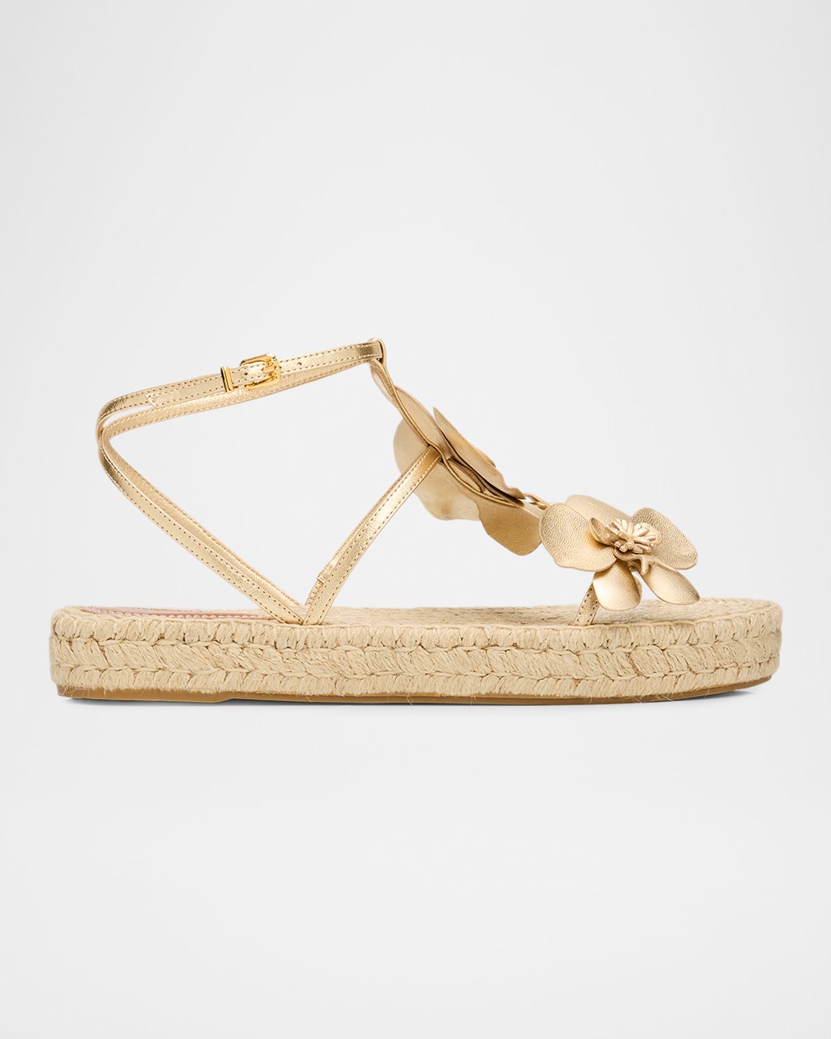 Zimmermann Orchid Metallic Leather Espadrille Sandals