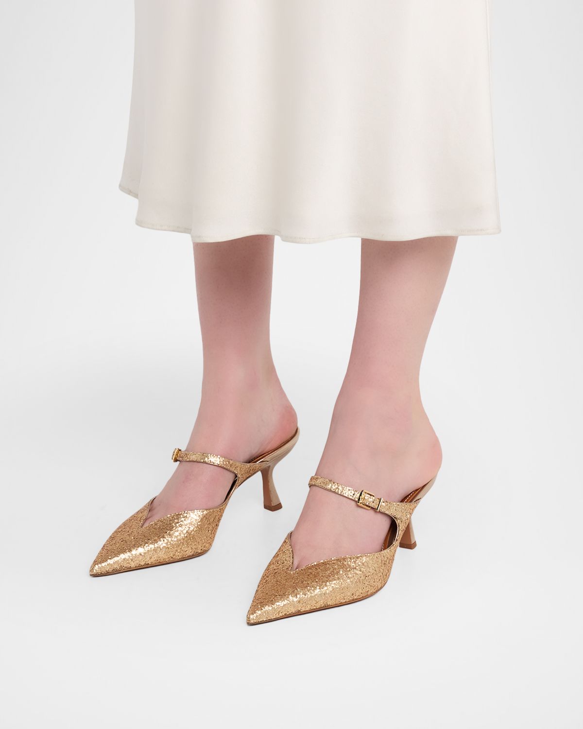 Zimmermann 65mm Aura Glitter Mule Pumps