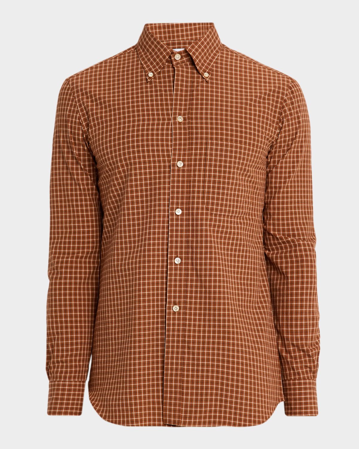 Salvatore Piccolo Men 's Cotton Windowpane Plaid Sport Shirt | Thumbnail 6 Salvatore Piccolo Men 's Cotton Windowpane Plaid Sport Shirt | Thumbnail 6