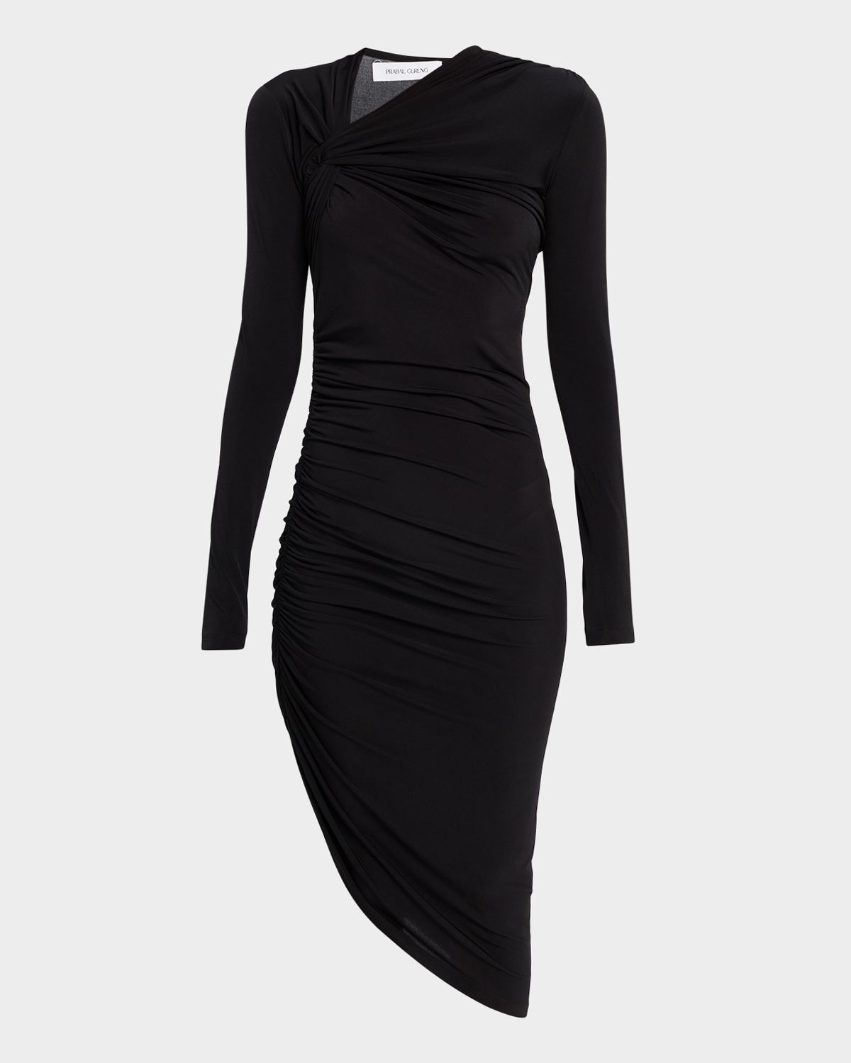 Prabal Gurung Asymmetric Twisted Shoulder Midi Dress