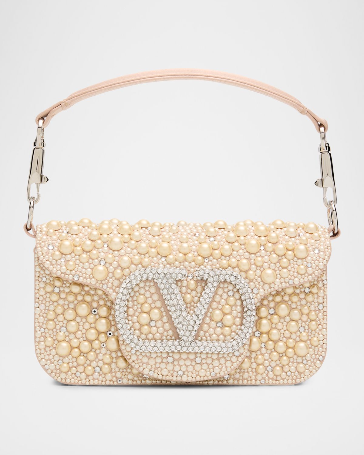 Valentino Garavani Loco Pearly Satin Shoulder Bag