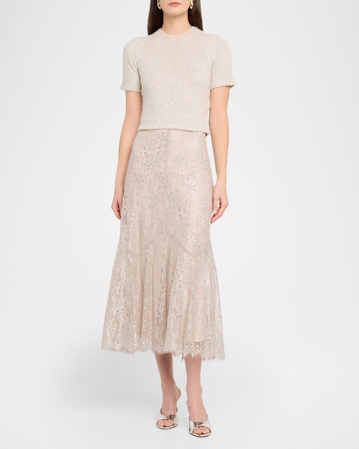 Erdem Cropped Sequined T-Shirt