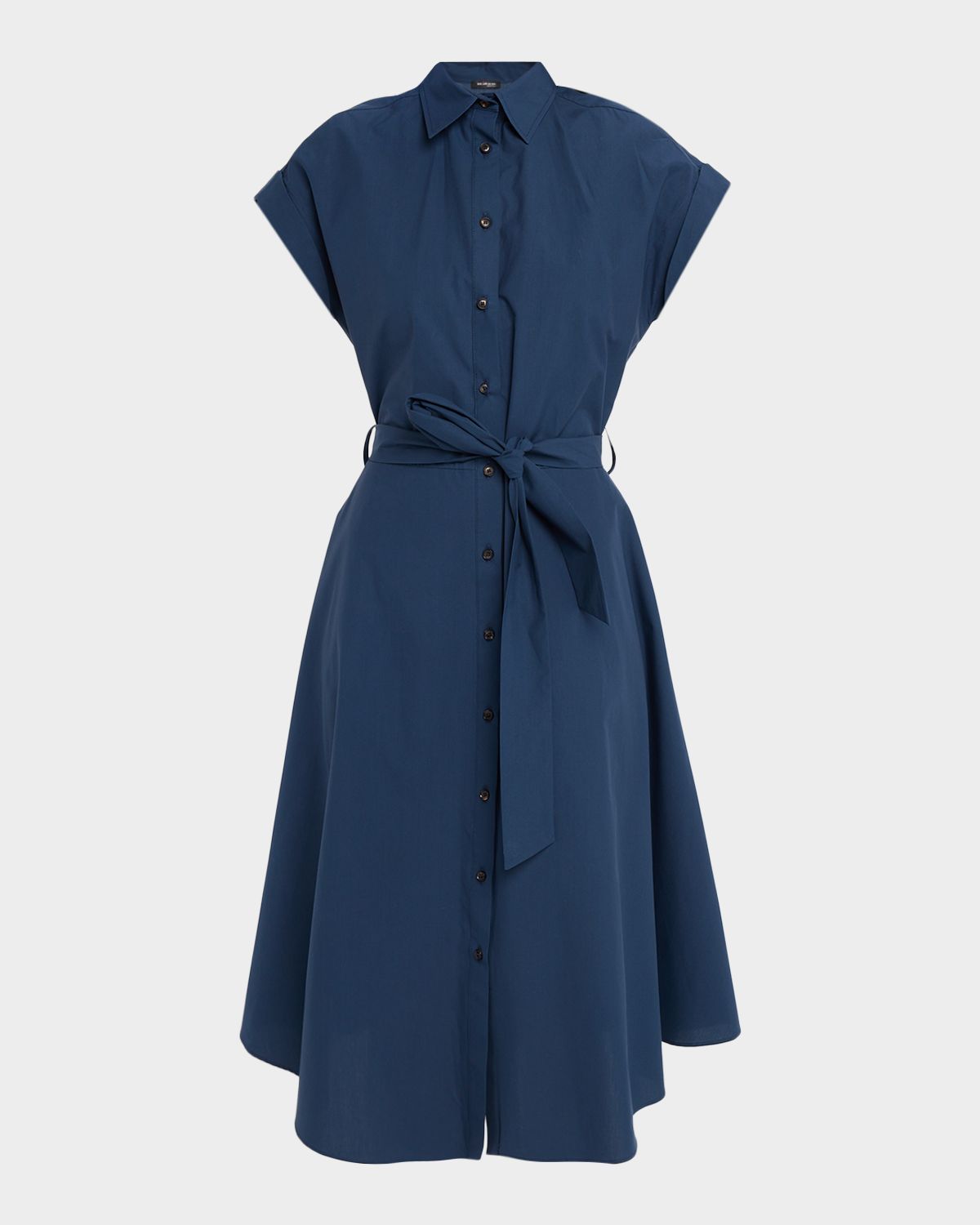 Kiton Cotton Self-Belt Midi-Dress