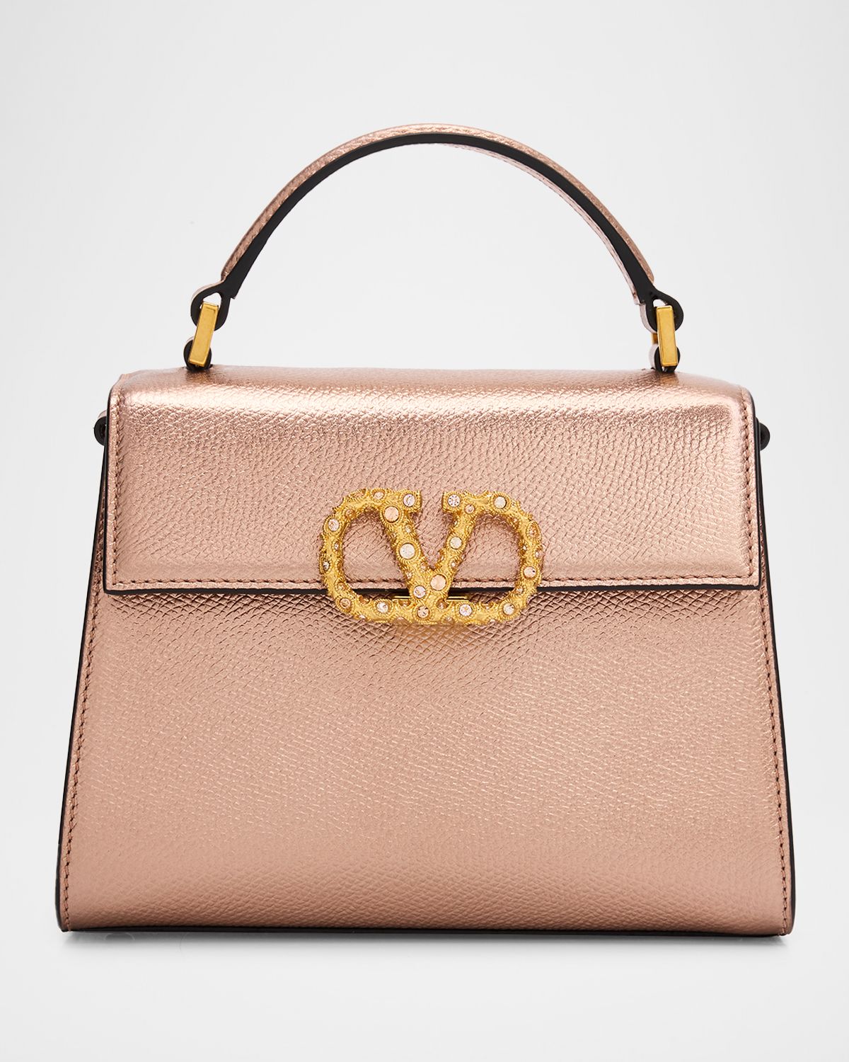 Valentino Garavani VSLING Mini Laminated Leather Top-Handle Bag