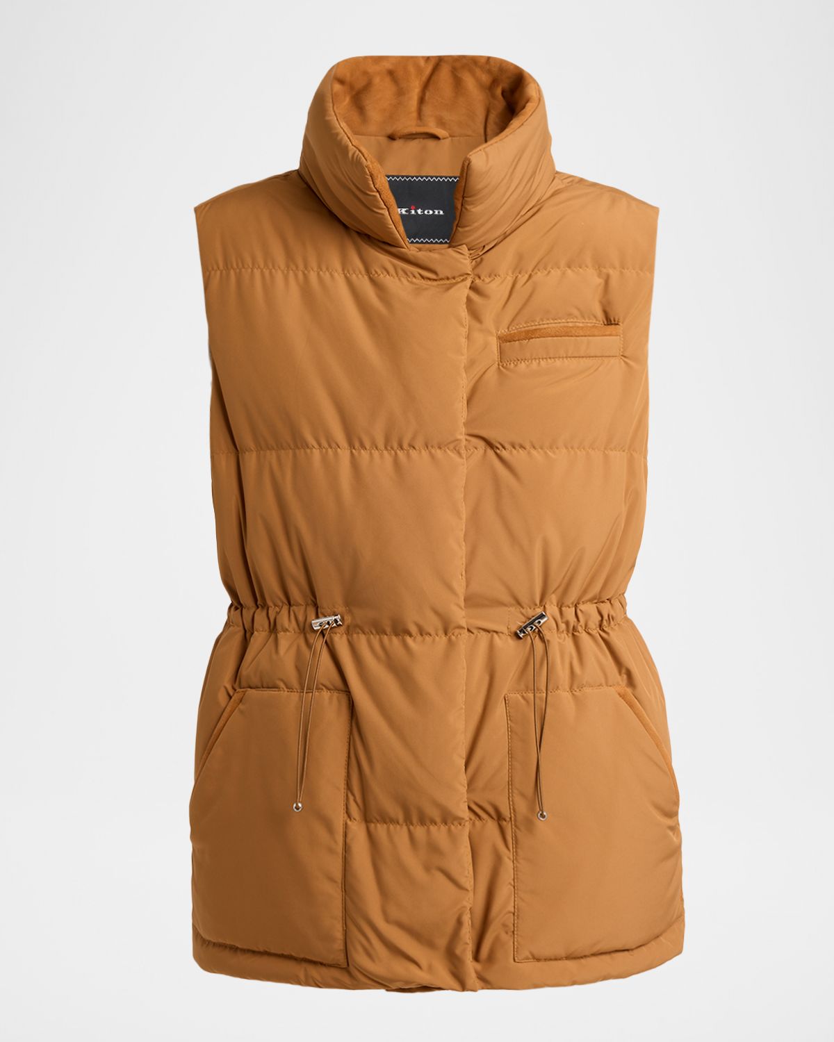 Kiton Suede-Collar Down Vest