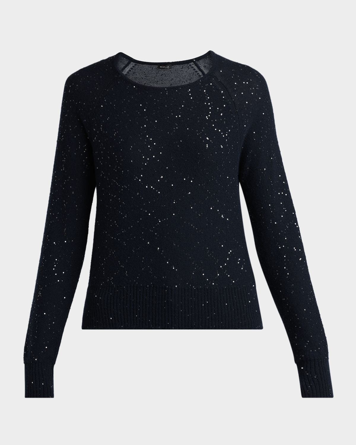 Kiton Shimmering Wool Knit Crewneck Sweater