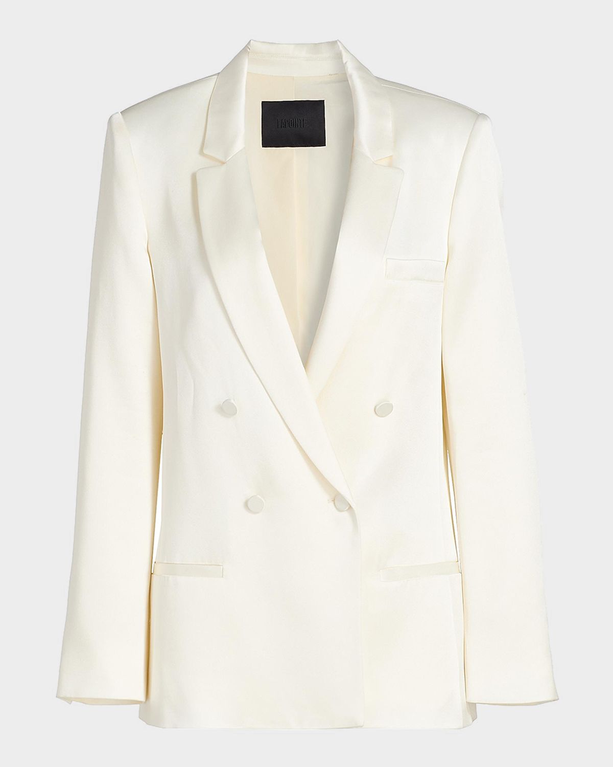 LAPOINTE Satin Double-Breasted Blazer
