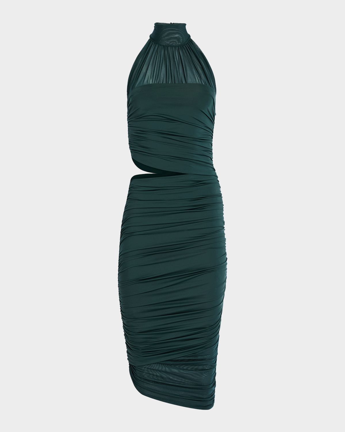 SEROYA Esmee Ruched Halter Midi Dress