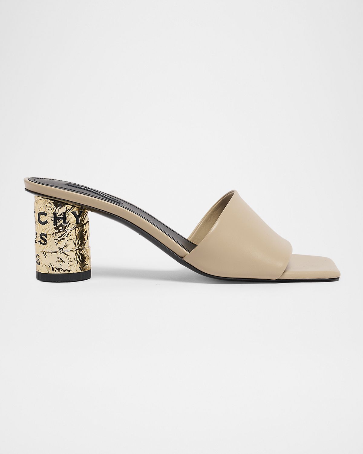 Givenchy 65mm Logo Heel Leather Mule Sandals