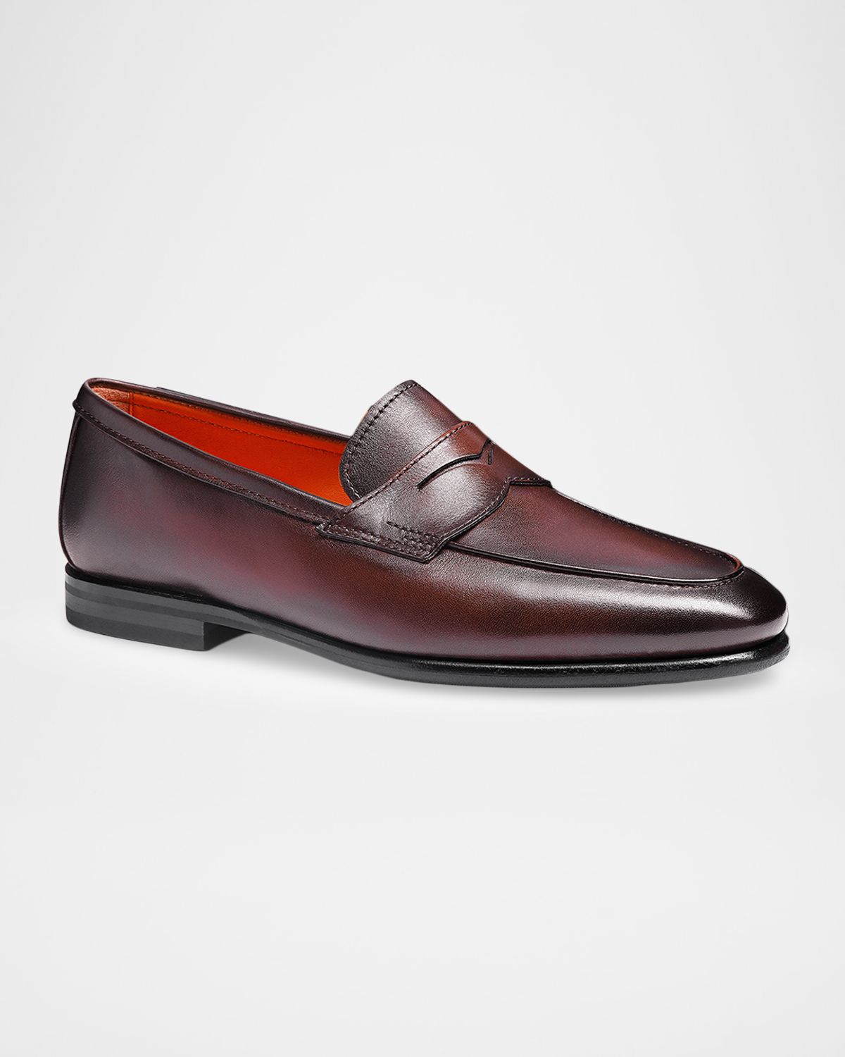 Santoni Men's Carlo Leather Penny Loafers