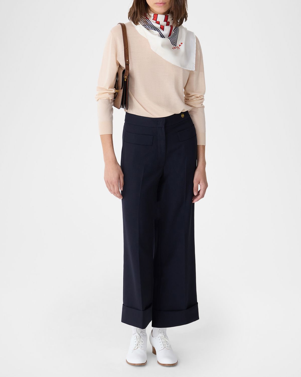 CALLAS Milano Brody Wool Canvas Cropped Wide-Leg Pants | Thumbnail 4