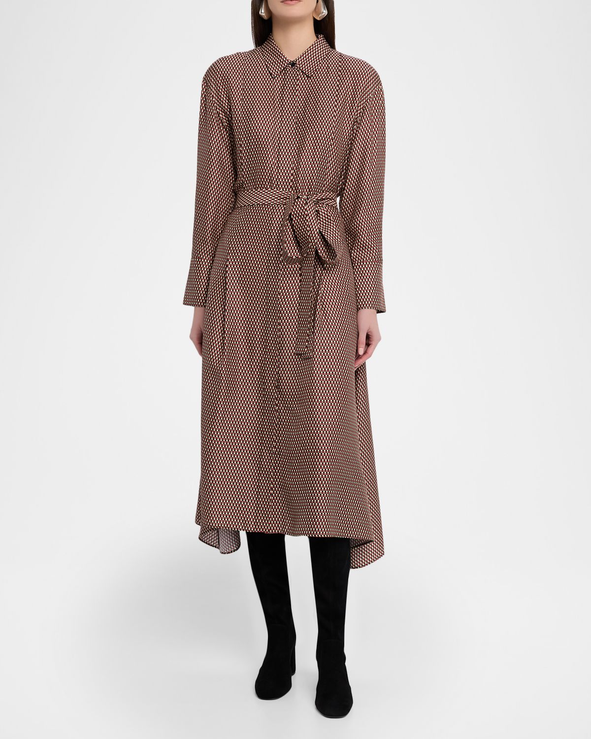 Joseph Orlan Belted Geometric-Print Midi Shirtdress | Thumbnail 5 Joseph Orlan Belted Geometric-Print Midi Shirtdress | Thumbnail 5