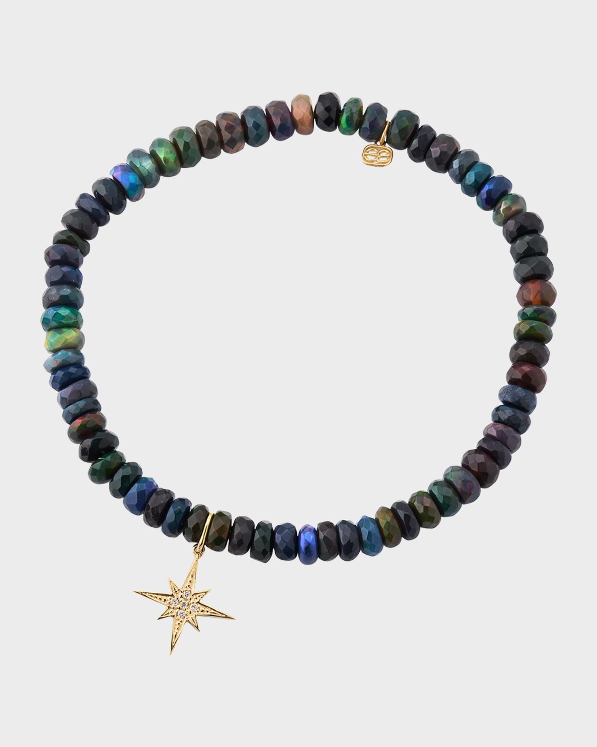 Sydney Evan 14K Gold & Diamond Pave Starburst Charm on Ethiopian Opal Bracelet