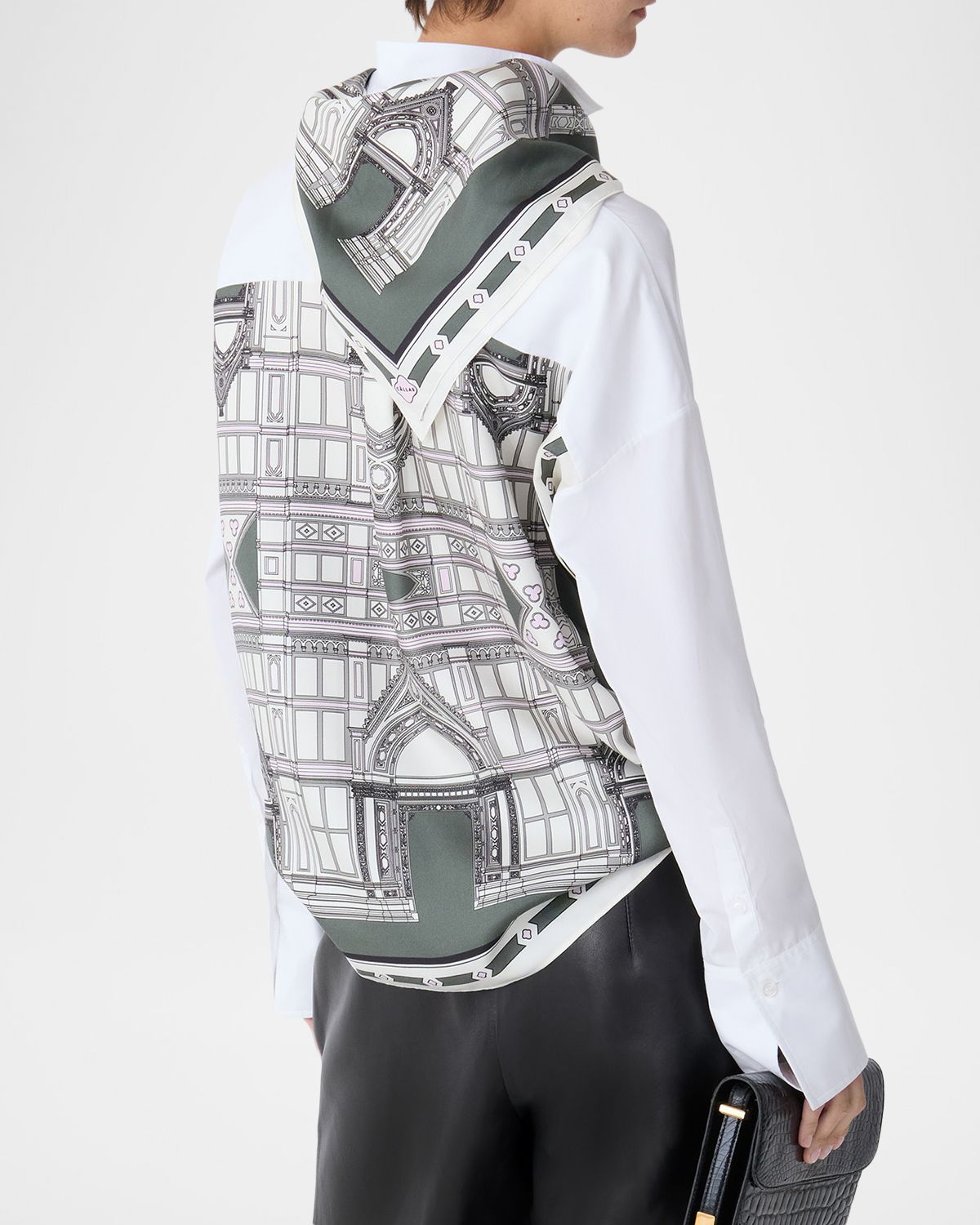 CALLAS Milano Sirene Poplin Silk Scarf-Back Shirt | Thumbnail 4