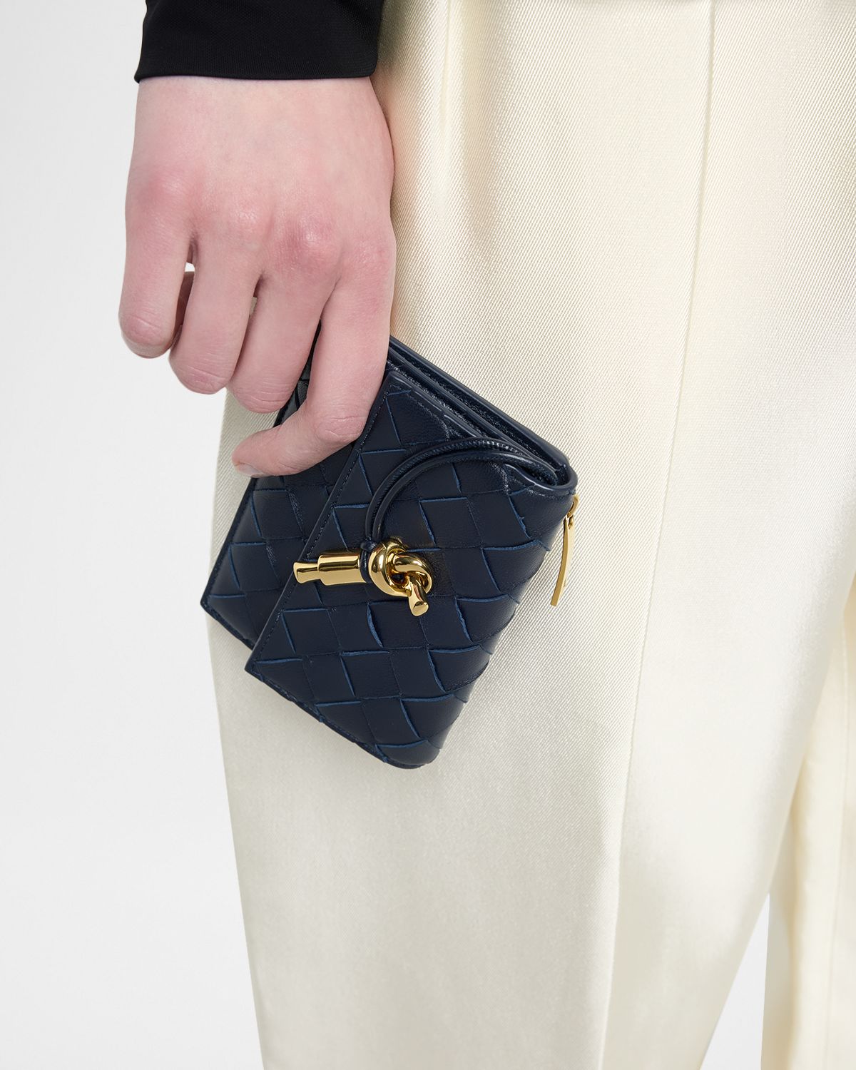 Bottega Veneta Andiamo Intrecciato Leather Zipped Card Case