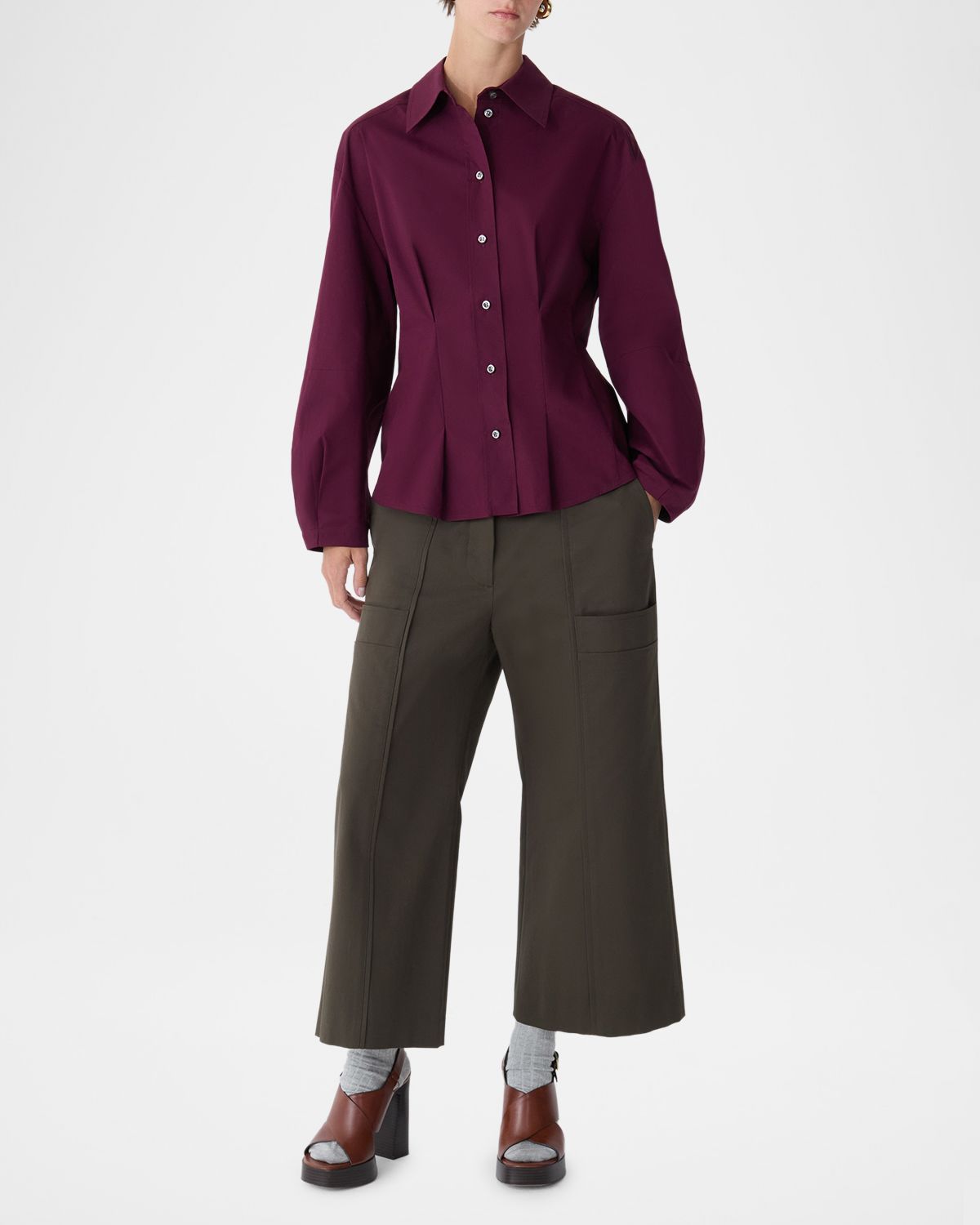 CALLAS Milano Lucia Lantern-Sleeve Poplin Shirt | Thumbnail 4