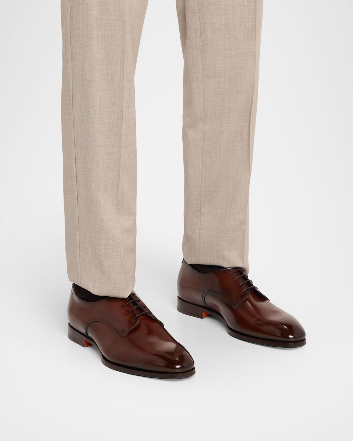 Santoni Men 's Leather Derby Shoes