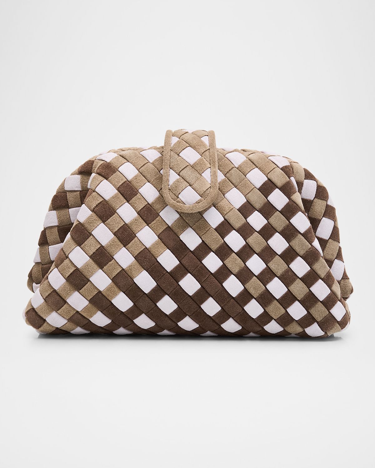 Bottega Veneta Small Lauren 1980 Padded Intrecciato Reborn Suede and Leather Clutch