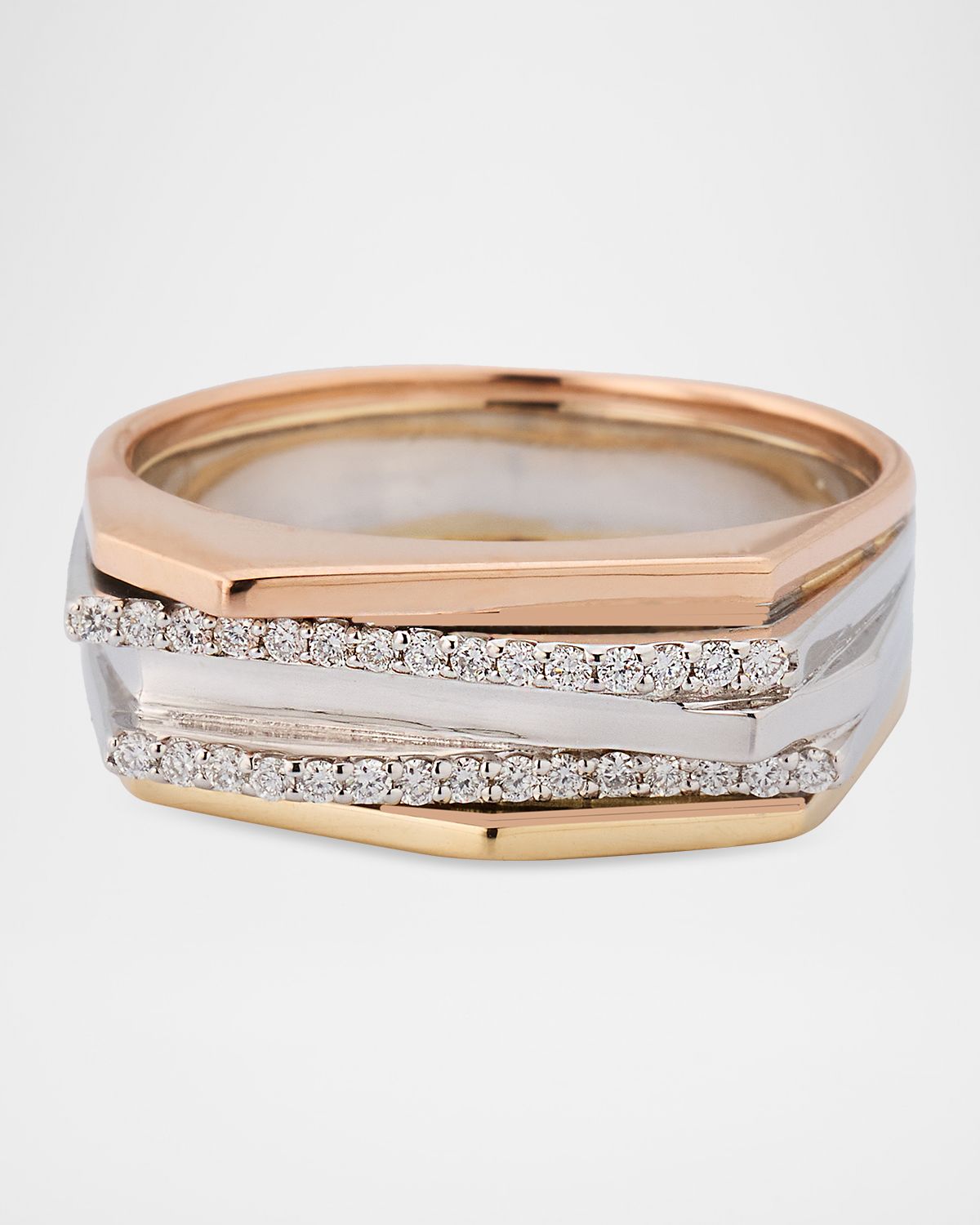 LANA Tri Gold Geometric Diamond Ring