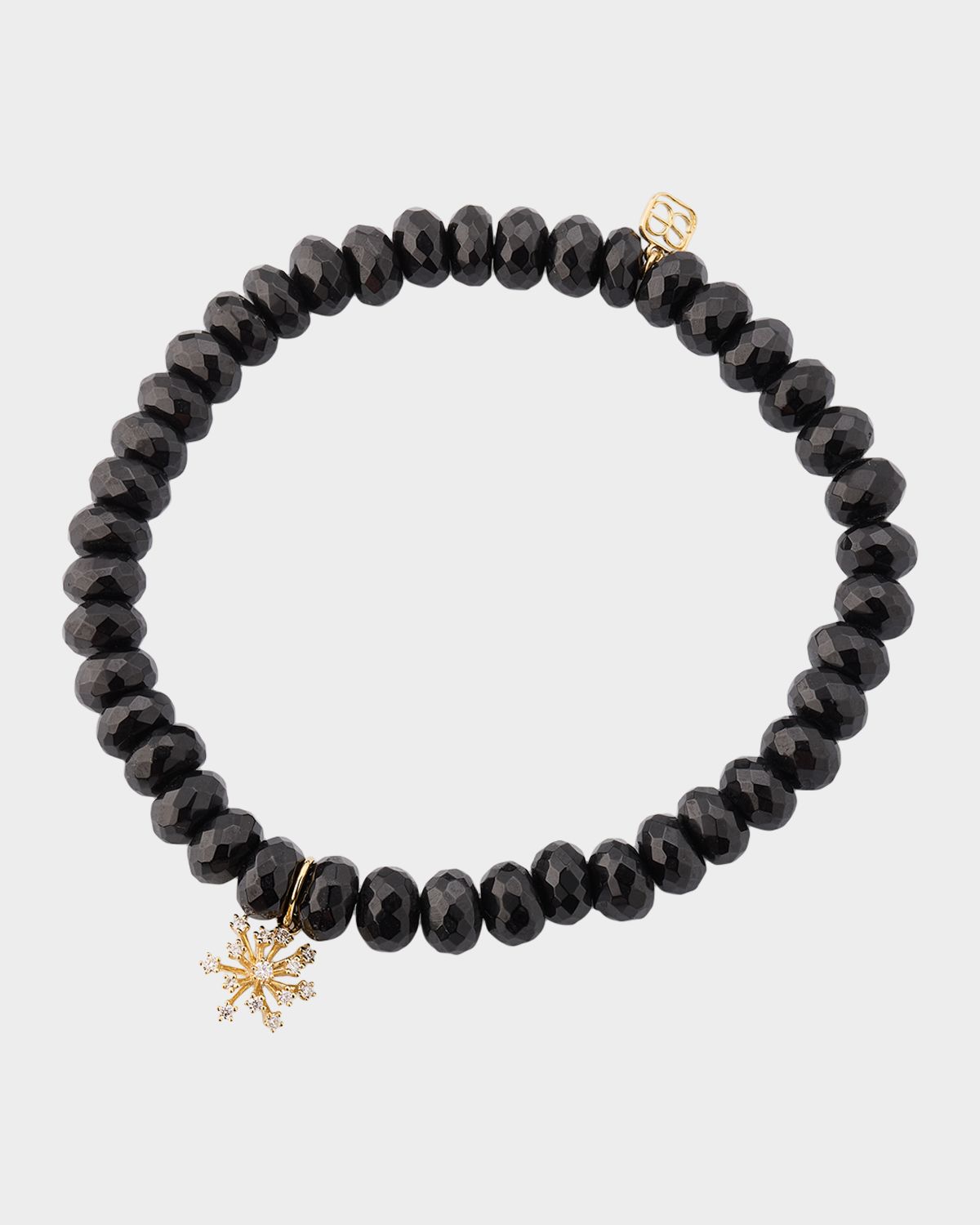 Sydney Evan 14K Gold & Diamond Small Burst Flower on Spinel Beads Bracelet