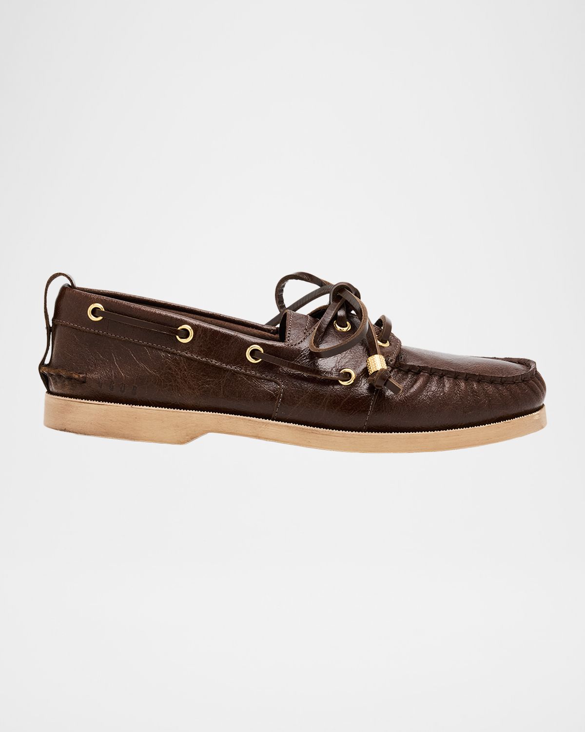 Golden Goose Men 's Leather Moc-Toe Boat Shoes