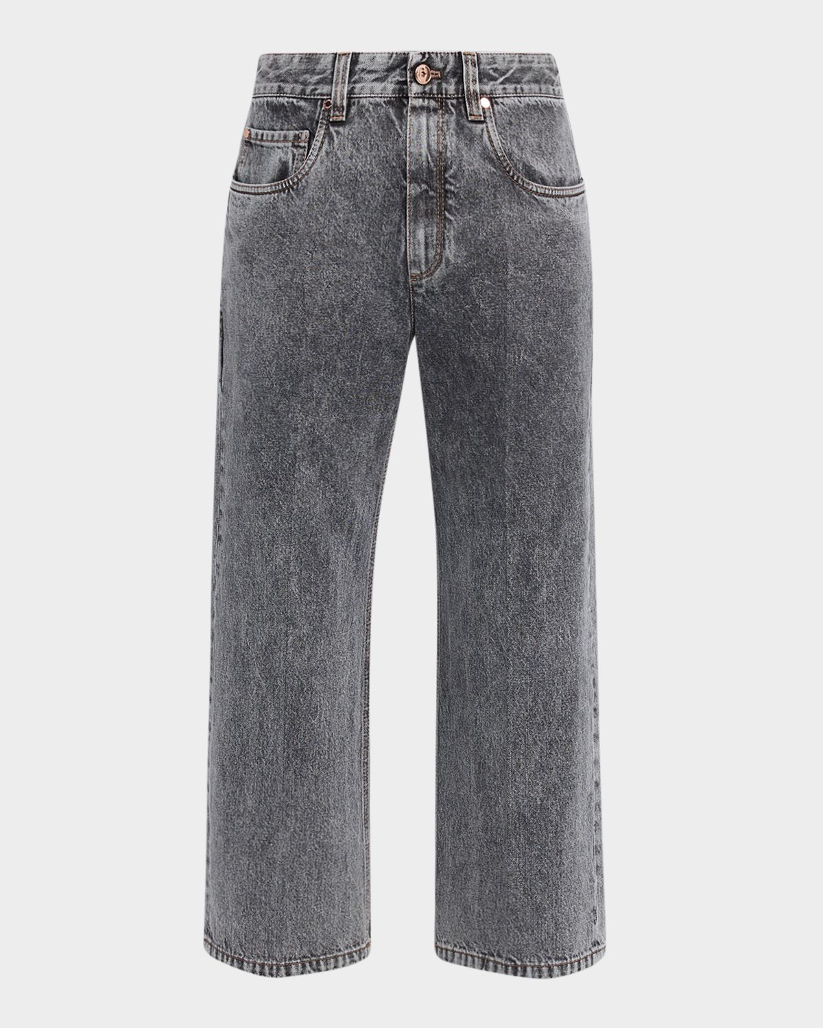 Brunello Cucinelli Contemporary Square Straight-Leg Capri Jeans