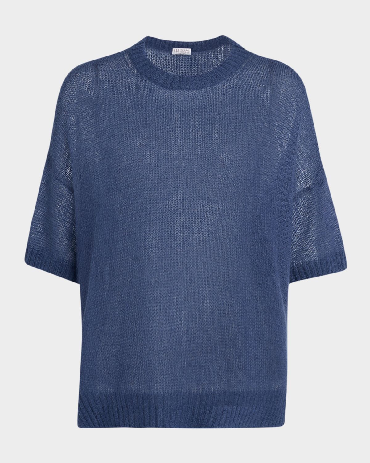 Brunello Cucinelli Mohair Shetland Gauze Crewneck Sweater