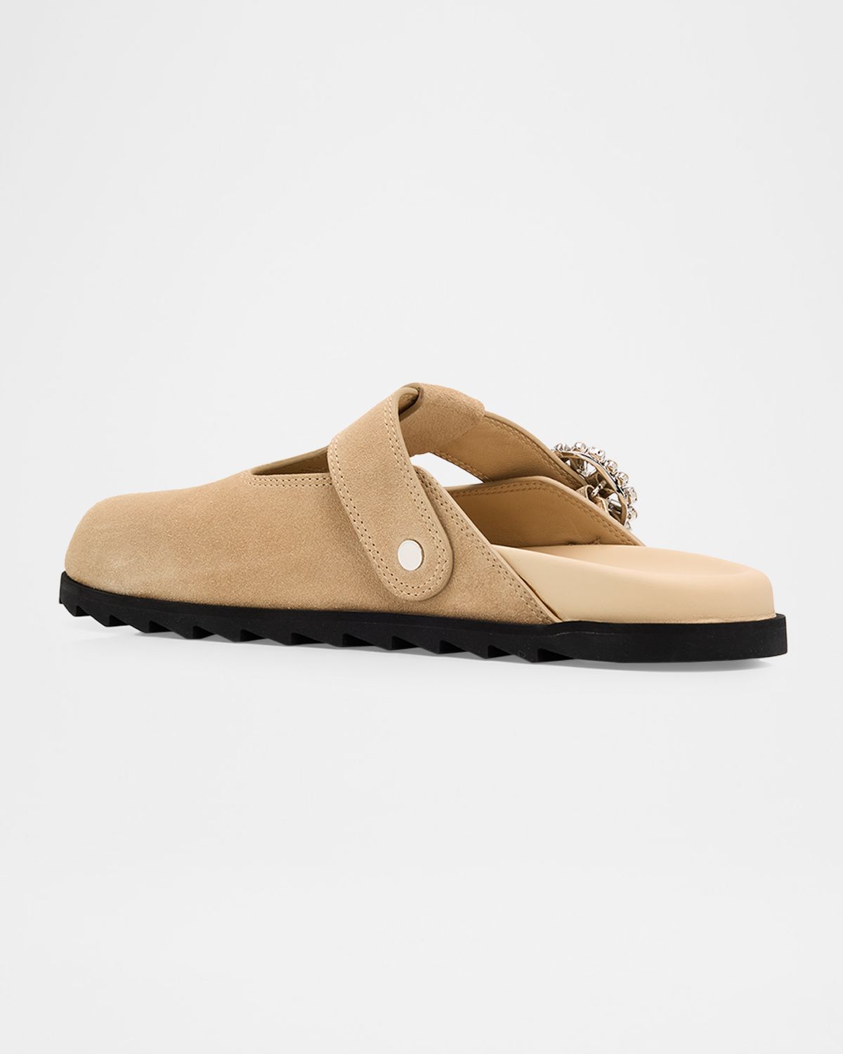 Roger Vivier Slidy Viv Suede T-Strap Mules