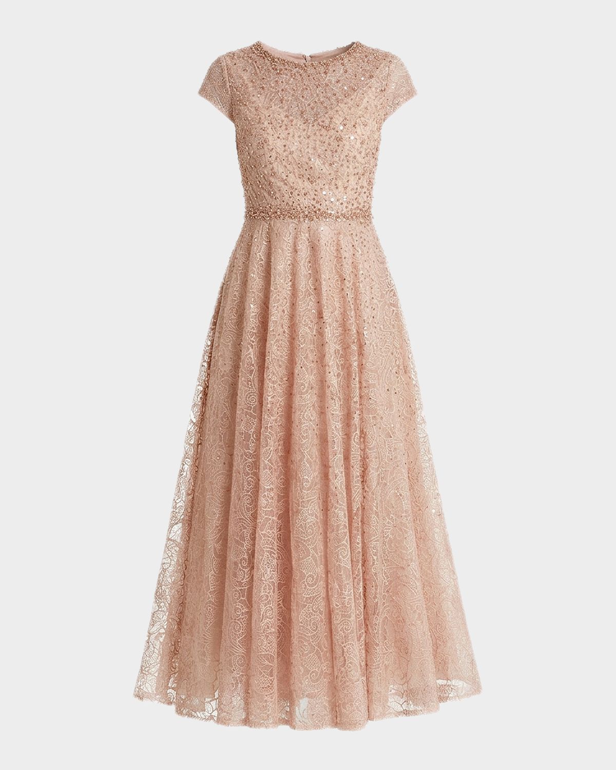 Mac Duggal Embellished A-Line Tea Length Dress