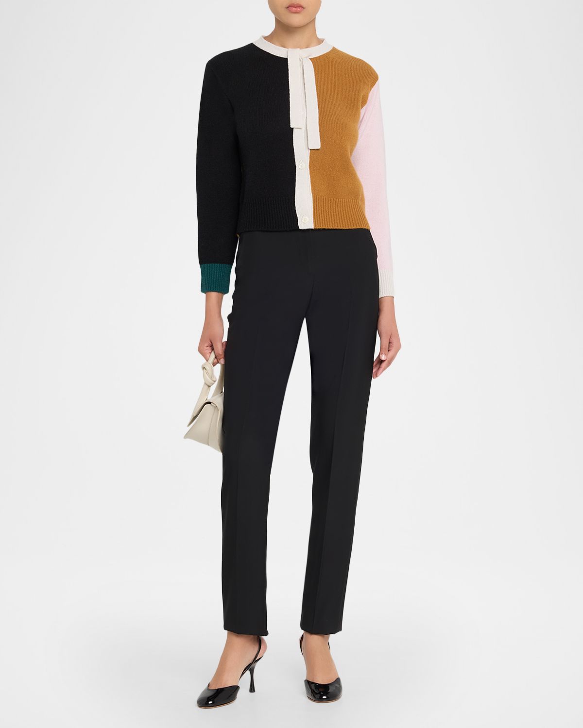Marni Colorblock Cashmere Crewneck Cardigan