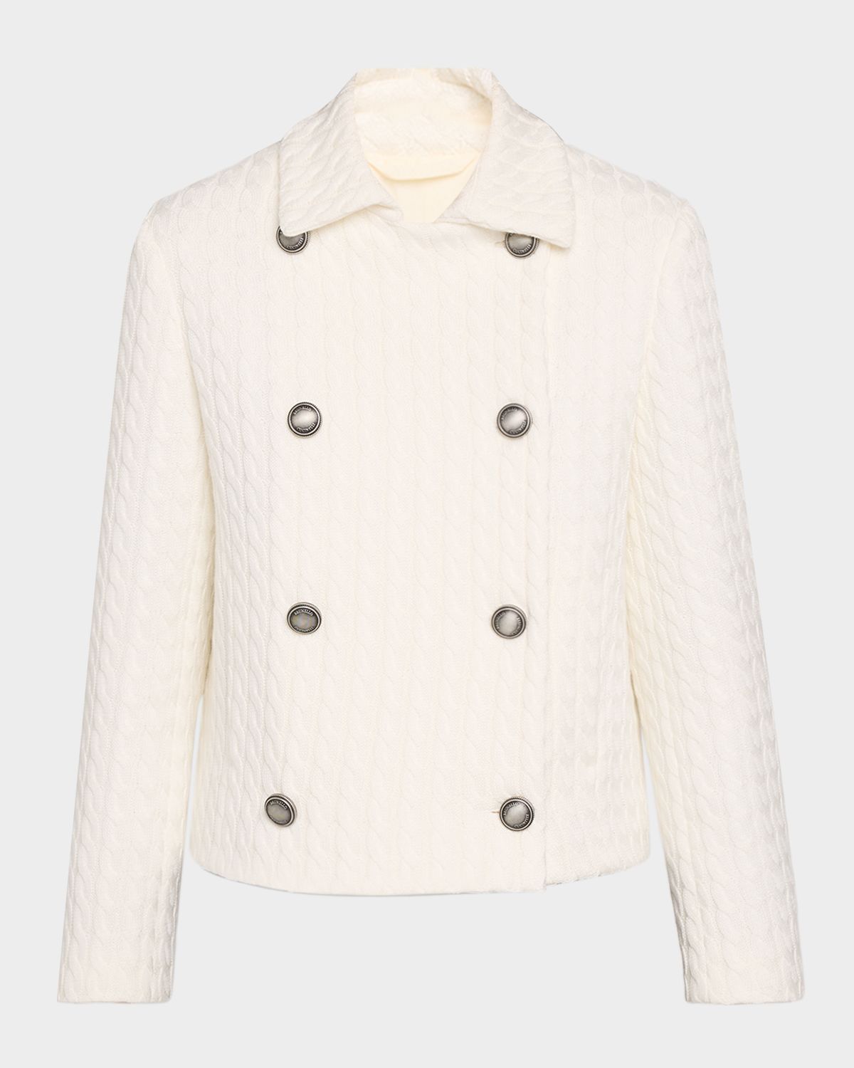 Brunello Cucinelli Cotton Cable Knit Double-Breasted Blazer Jacket