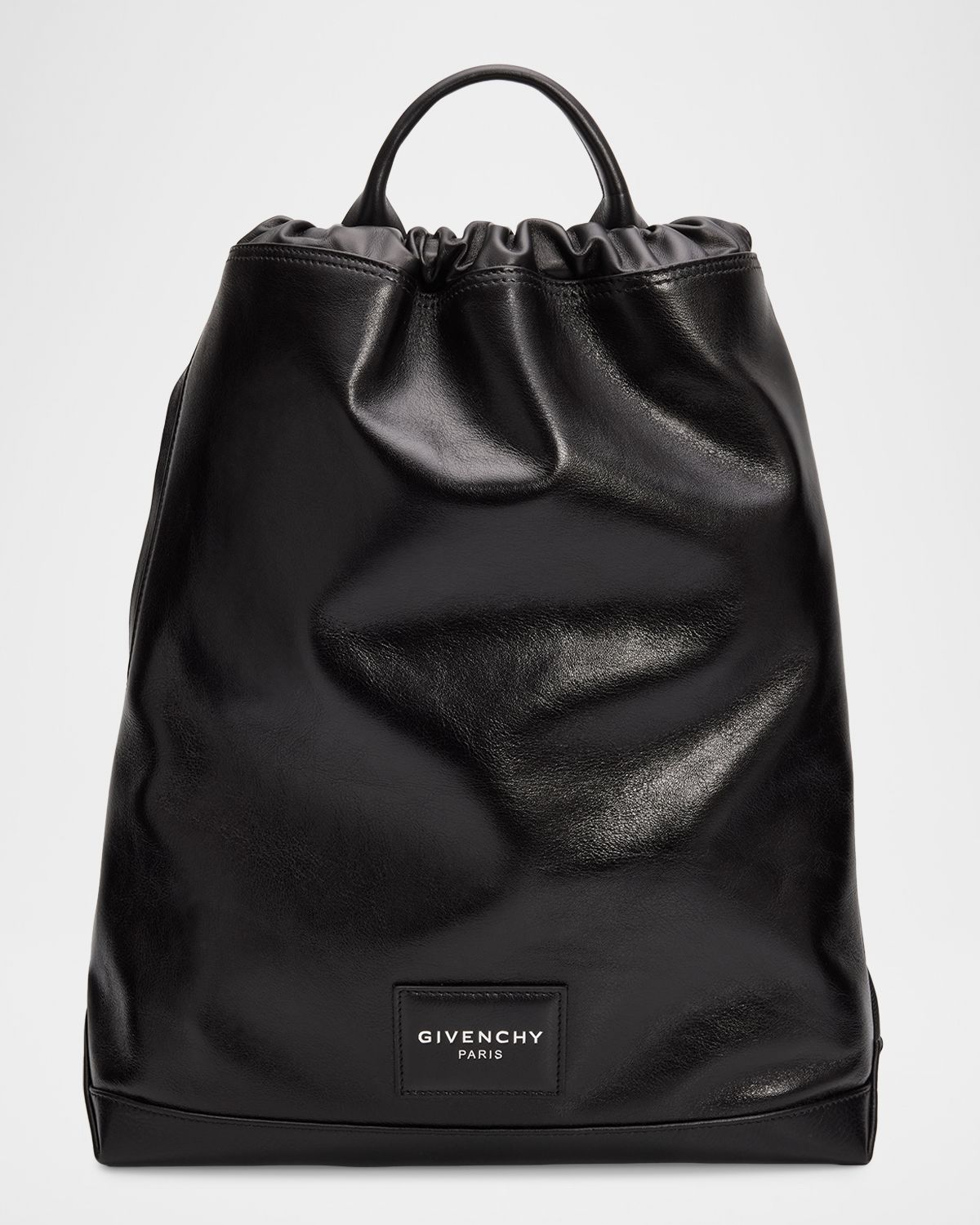 Givenchy Men 's Leather Drawstring Backpack